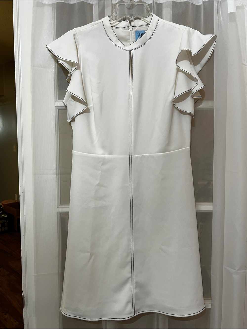 CeCe Cream Ruffle Sleeve Mini Dress